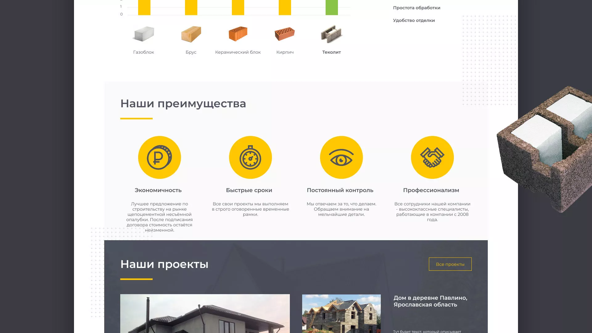 Создание сайта для строительной компании «ЭКОДОМ» в Усть-Катаве